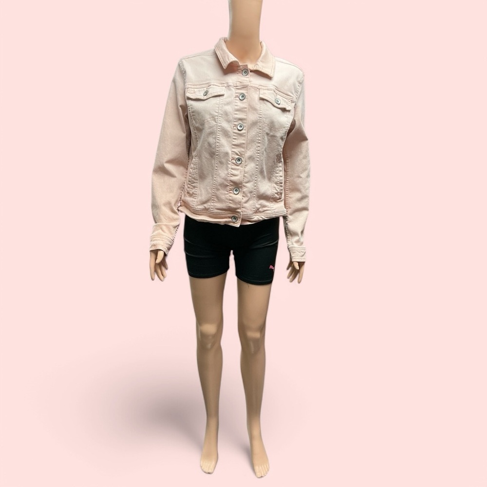 Merona - EC - Pink Jean Jacket Classic Cropped Design